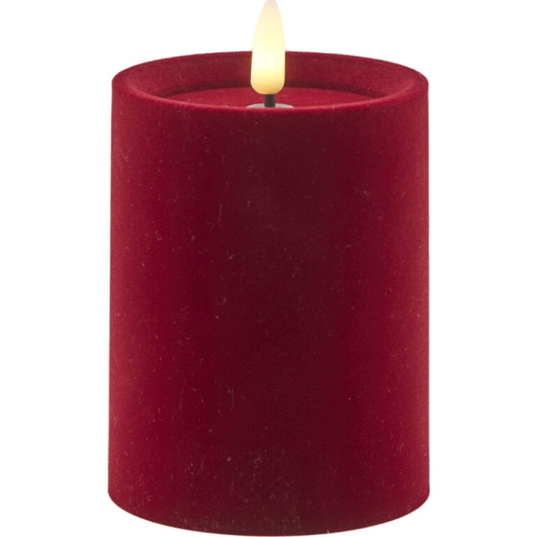 Sirius Sille velour LED bloklys, rød