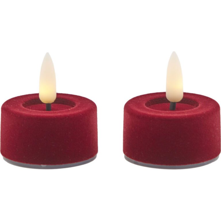 Sirius Sille velour LED fyrfadslys, hvid