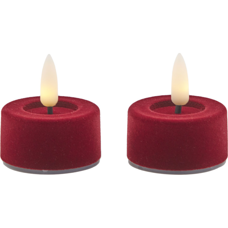 Sirius Sille velour LED fyrfadslys, hvid