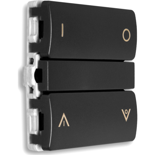 Smartkontakten Zigbee batteritryk til LK Fuga, tænd/sluk og op/ned tangenter, grå