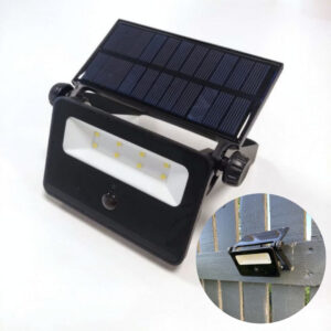 Solcelle Projektør | Solcelle Væglampe | m. Bevægelsessensor | LED | 2W | 6500K (04040)