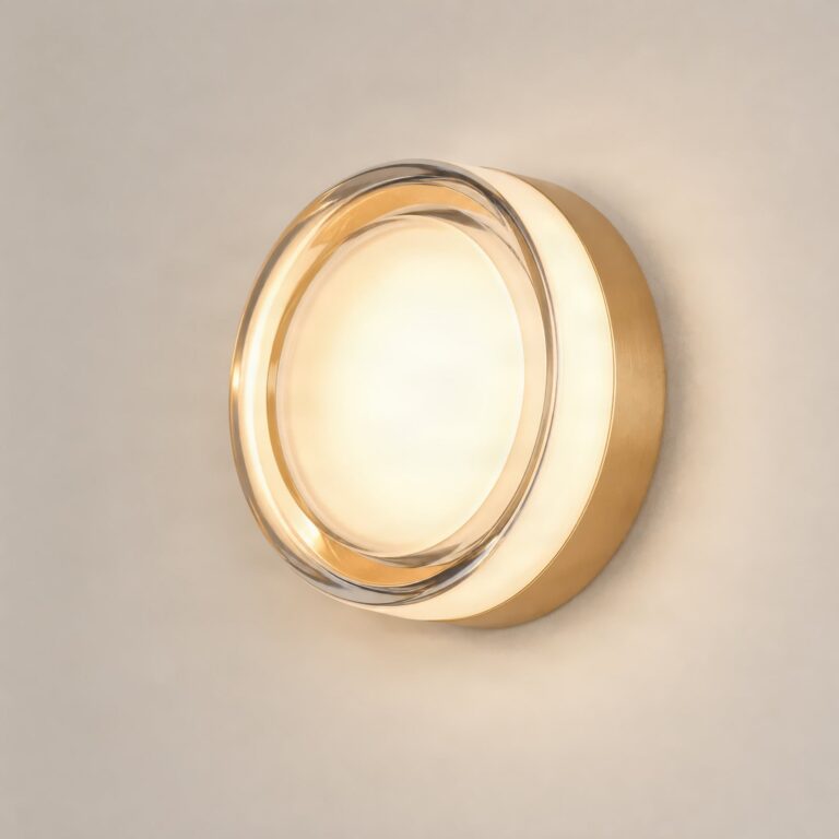 Somber LED-væglampe, bronze/ravfarvet, Ø 12,5 cm, IP44 – Lucande - Badeværelse - Moderne - Glas - Rund