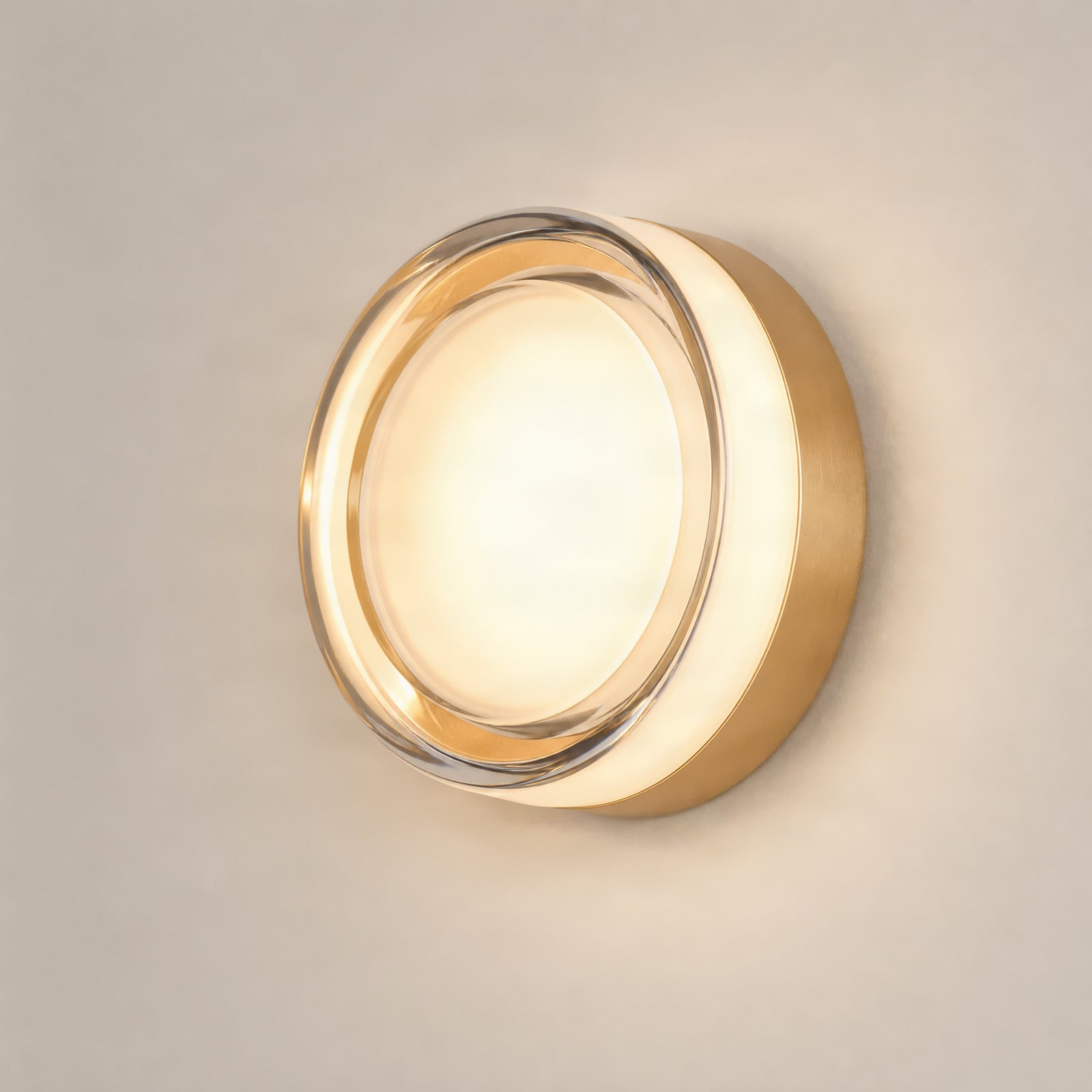 Somber LED-væglampe, bronze/ravfarvet, Ø 12,5 cm, IP44 – Lucande - Badeværelse - Moderne - Glas - Rund