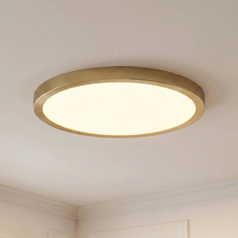 Sorela LED-loftlampe, guld, dæmpbar, Ø 40 cm, 3.000 K, metal – Lindby - Stue - Moderne - Rund