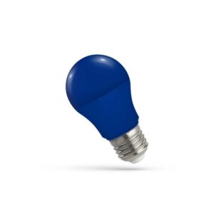 Spectrum 4,9W Blå LED pære - Matteret, E27, A50, 230V