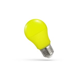 Spectrum 4,9W Gul LED pære - Matteret, E27, A50, 230V