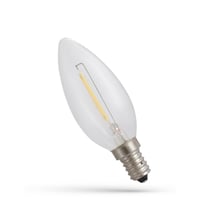 Spectrum E14 1W LED pære, C35, kultråd, 60 lumen, RA 80-85, IP20, 1800K