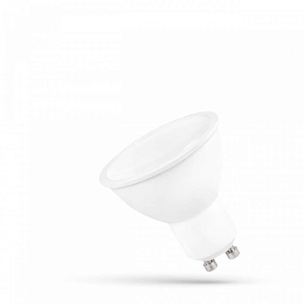 Spectrum LED 9W GU10 - 230V, kold hvid, mælkehvid hætte