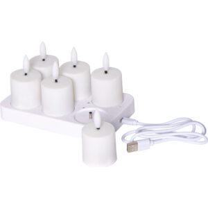 Star Trading Charge LED bloklys, 8,5 cm, 6-pak