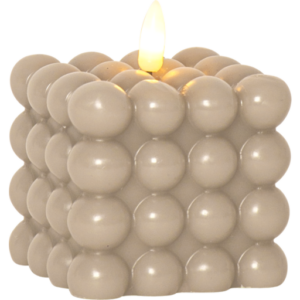 Star Trading Flamme Dot Bubble LED stearinlys, 8,5x9,5 cm, beige