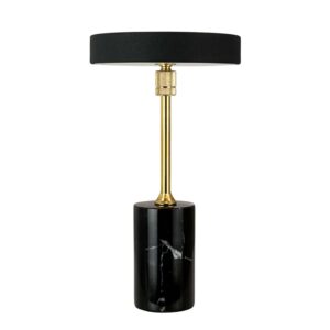 Starlight LED batteri- / bordlampe, sort marmor / messing