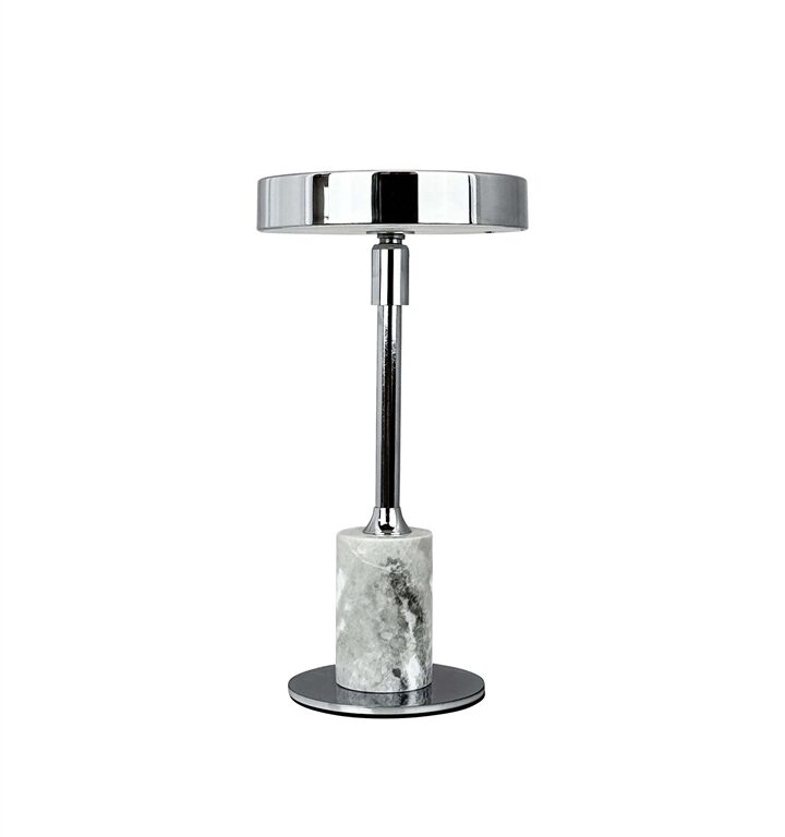 Starlight Mini LED batteri- / bordlampe, grå marmor/krom