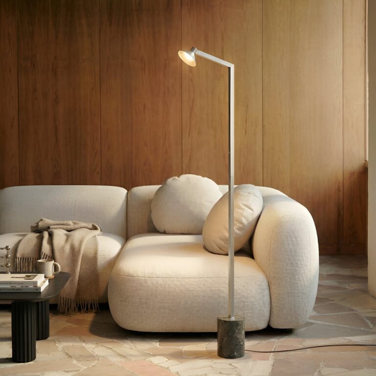 Steve LED-gulvlampe, 130 cm, aluminium, dæmpbar Lucande - Stue - Moderne - Metal - Med én lyskilde
