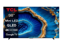 TCL 98C805 - 98 Diagonal klasse (97.5 til at se) - C80 Series LED-bagbelyst LCD TV - QLED - Smart TV - Google TV - 4K UHD (2160p) 3840 x 2160 - HDR - Quantum Dot, Mini-LED - børstet titanium metal