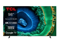 TCL 98C955 - 98 Diagonal klasse (97.5 til at se) - C95 Series LED-bagbelyst LCD TV - QLED - Smart TV - Google TV - 4K UHD (2160p) 3840 x 2160 - HDR - Quantum Dot, Mini-LED - børstet titanium metal