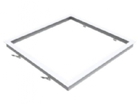 TROLDTEKT RAMME FOR LED FLADPANEL, RAL9016, Som Kit, med 4 fjedre. Kun for Sidelit panel - max. 10-12mm højde