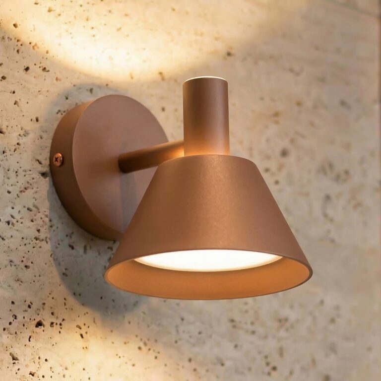 Tabena udendørs LED-væglampe, brun, IP44, CCT – Lucande - Moderne - Aluminium - Rund