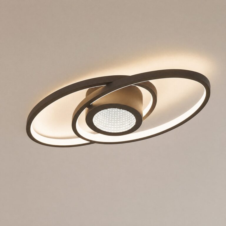 Thalina LED Loftlampe 60cm Sort/Hvid - Lindby - Stue - Moderne - Metal - Rund