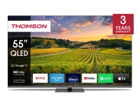 Thomson 55QG5C14 - 55 Diagonal klasse LED-bagbelyst LCD TV - QLED - Smart TV - Google TV - 4K UHD (2160p) 3840 x 2160 - HDR - Direct LED, Quantum Dot - mørkegrå