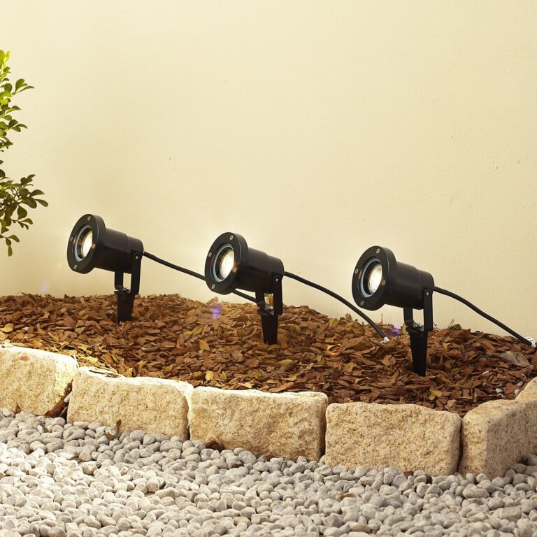 Thorgal Havelampe w/Spyd Ø9,8 3pcs Sort Lindby - Terrasse - Moderne - Plastik - Med én lyskilde