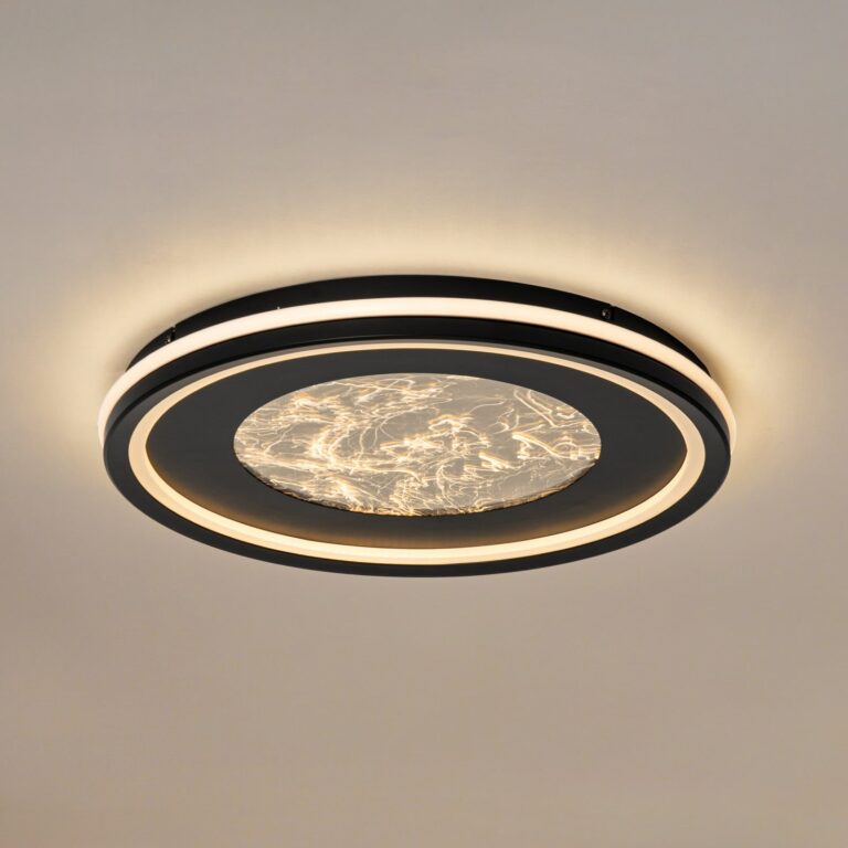 Tillian LED-loftlampe, sort/guld, dæmpbar Lucande - Stue - Moderne - Metal - Rund