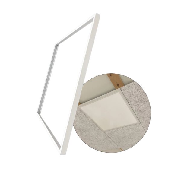 Troldtektramme til LED Panel 60x60 - 25mm - Perfect Fit - Hvid
