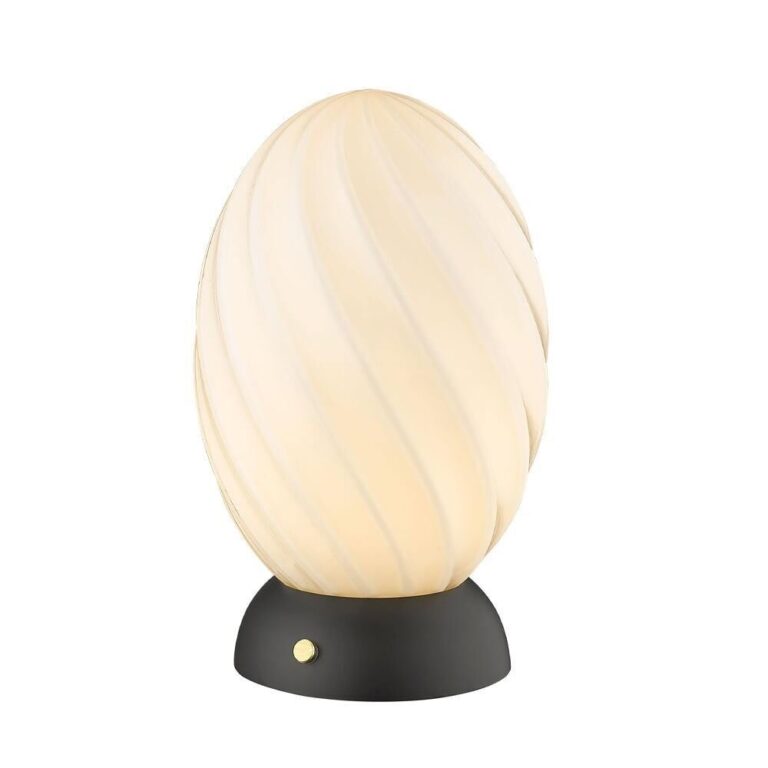 Twist Oval Bordlampe Opal/Sort