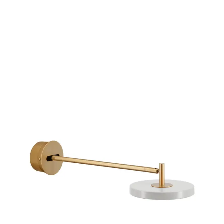 UMAGE - Asteria Long LED-væglampe, grå/messing, fast tilslutning