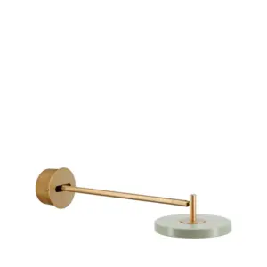 UMAGE - Asteria Long LED-væglampe, oliven/messing, fast tilslutning