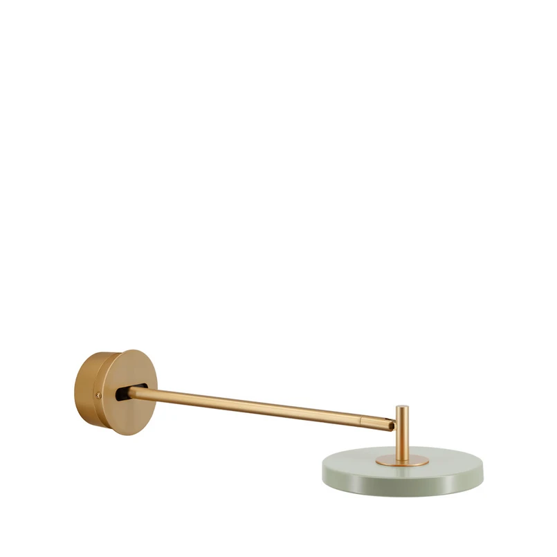 UMAGE - Asteria Long LED-væglampe, oliven/messing, fast tilslutning