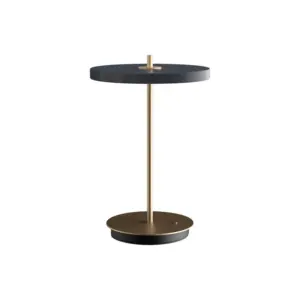 UMAGE - Asteria Move LED-bordlampe med batteri, grå/messing, 31 cm