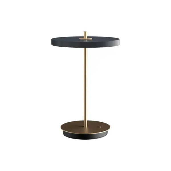 UMAGE - Asteria Move LED-bordlampe med batteri, grå/messing, 31 cm