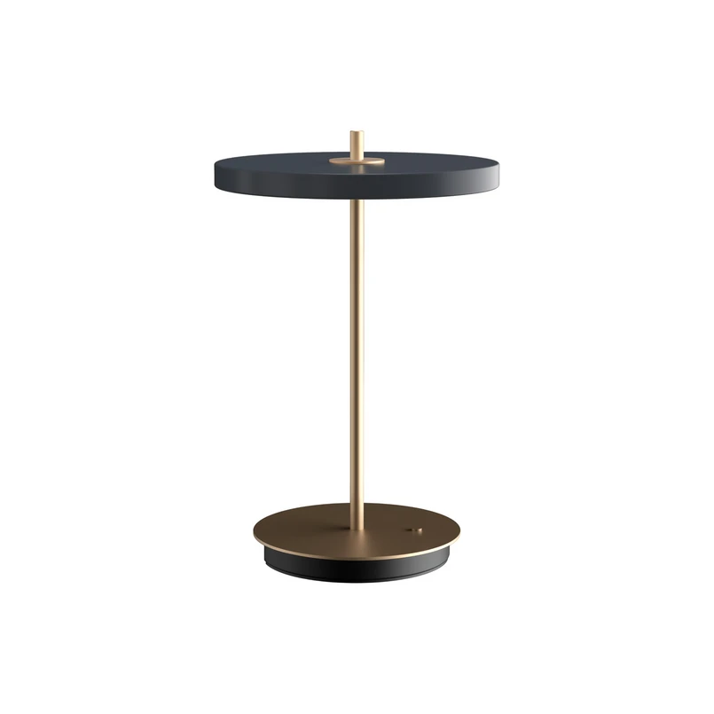 UMAGE - Asteria Move LED-bordlampe med batteri, grå/messing, 31 cm