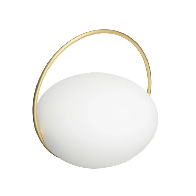 UMAGE - Orbit LED-batteridrevet bordlampe, hvid/messing, IP44 CCT