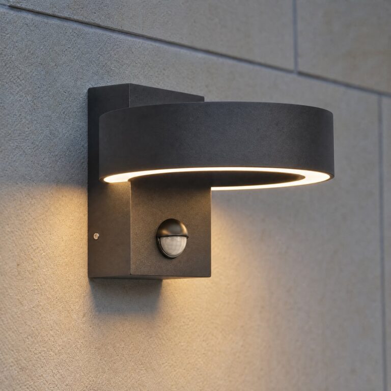 Udendørs LED-væglampe, med sensor, sort, CCT, metal, IP65 – Lucande Nirella - Moderne - Med én lyskilde