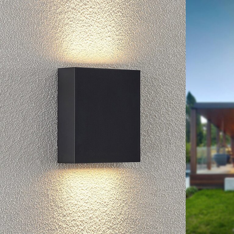 Ugar LED Udendørs Væglampe H14 Dark Grey - Lindby - Altan - Moderne - Plastik - Kantet
