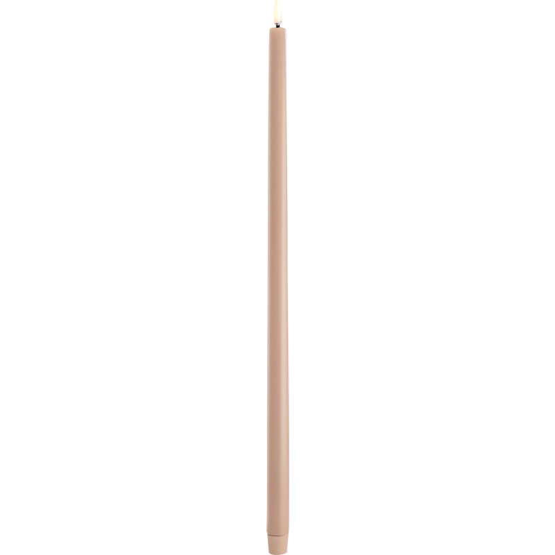 Uyuni LED kronelys, høj, batteri, beige