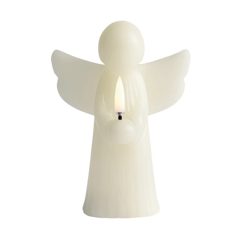Uyuni Lighting - ANGEL LED-stearinlys, grå, voks, højde 16 cm