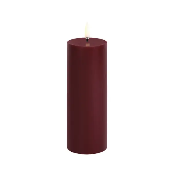 Uyuni Lighting - Bloklys LED 5,8x15,2 cm Wine Rød/Smooth