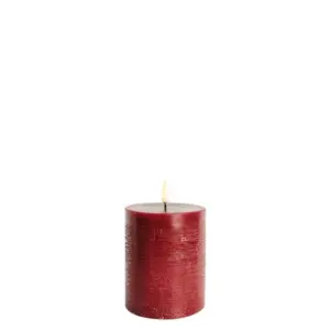 Uyuni Lighting - Bloklys LED 7,8x10,1 cm Rustic Carmine Red