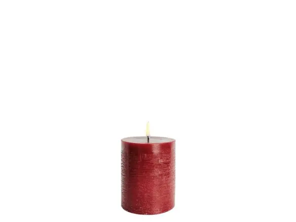 Uyuni Lighting - Bloklys LED 7,8x10,1 cm Rustic Carmine Red