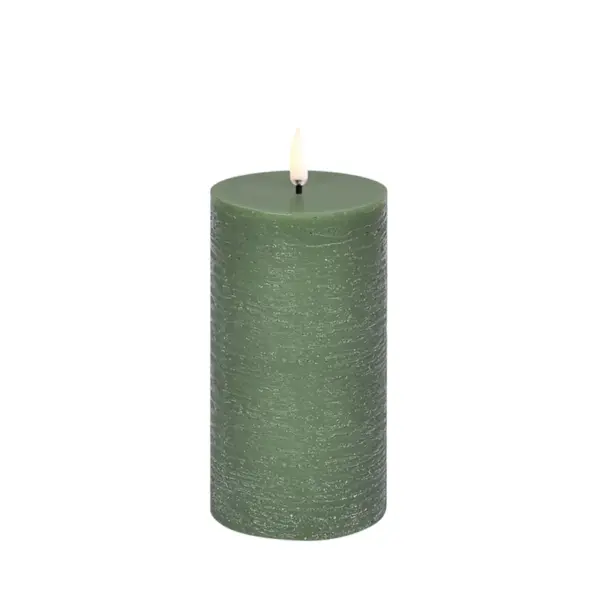 Uyuni Lighting - Bloklys LED 7,8x15,2 cm Olive Grøn/Rustic
