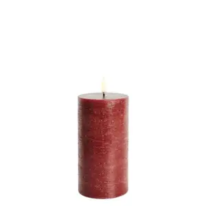 Uyuni Lighting - Bloklys LED 7,8x15,2 cm Rustic Carmine Red
