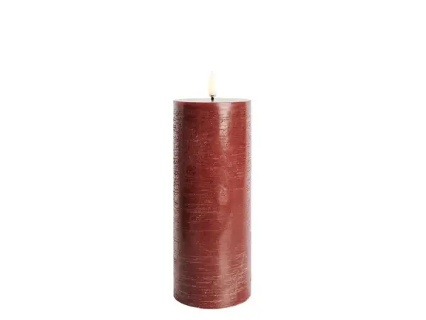Uyuni Lighting - Bloklys LED 7,8x20,3 cm Rustic Carmine Red