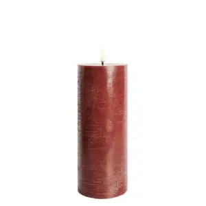 Uyuni Lighting - Bloklys LED 7,8x20,3 cm Rustic Carmine Red