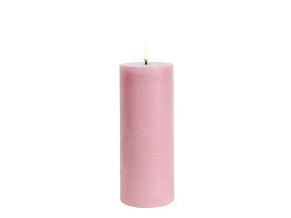 Uyuni Lighting - Bloklys LED 7,8x20,3 cm Rustic Dusty Rose