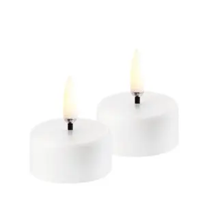 Uyuni Lighting - Genopladelig Fyrfadslys LED 2-pack 3,9x2,3 cm Hvid Plain