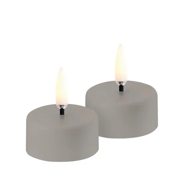 Uyuni Lighting - Genopladelig Fyrfadslys LED 2-pack 3,9x2,3 cm Sandstone Plain