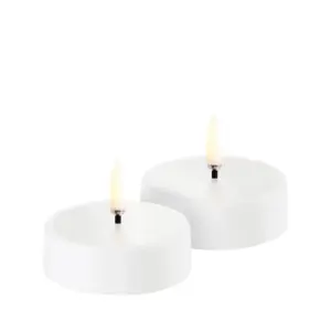 Uyuni Lighting - Genopladelig Fyrfadslys LED 2-pack Maxi 6x2,3 cm Hvid Plain