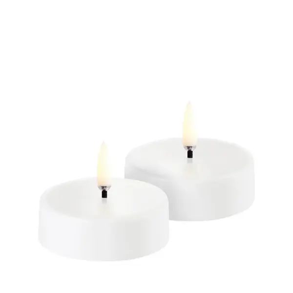 Uyuni Lighting - Genopladelig Fyrfadslys LED 2-pack Maxi 6x2,3 cm Hvid Plain